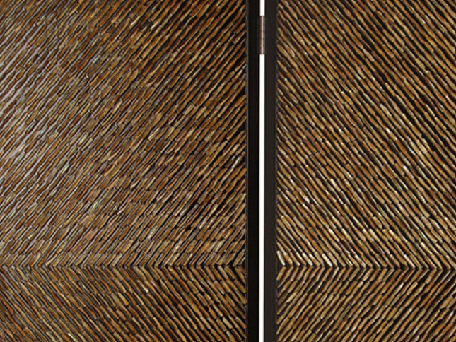 84" Brown Folding Two Panel Screen Room Divider