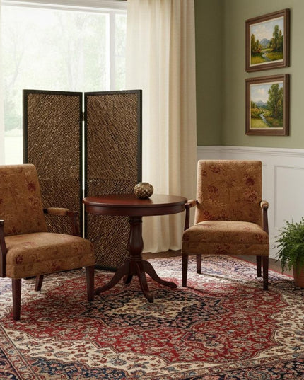 84" Brown Folding Two Panel Screen Room Divider