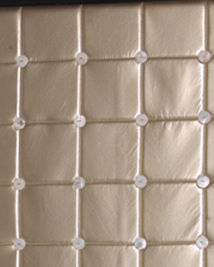 59" X 84" Gold Wood & Fabric  Screen