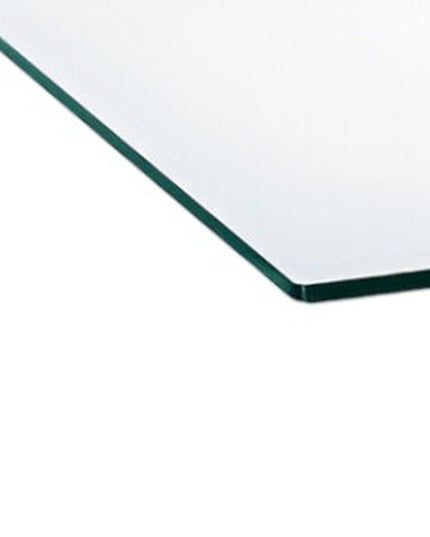 47" Clear and Silver Glass And Steel Cross Legs Coffee Table