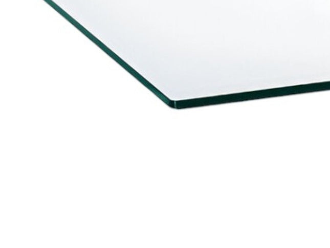 47" Clear and Silver Glass And Steel Cross Legs Coffee Table