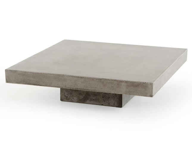 43" Gray and Dark Gray Concrete Square Block Coffee Table