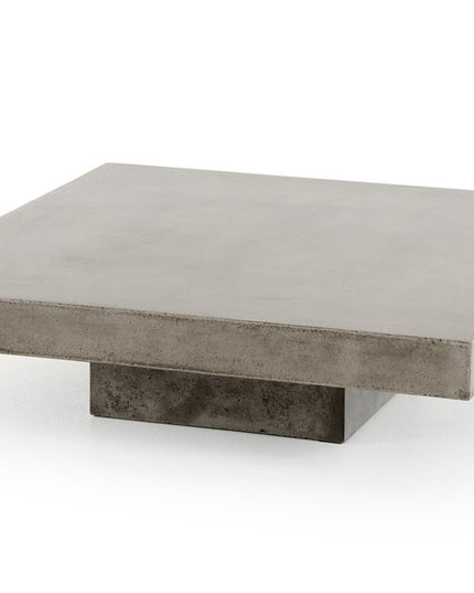 43" Gray and Dark Gray Concrete Square Block Coffee Table