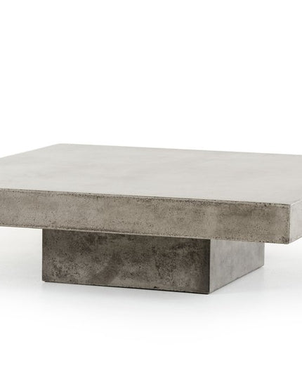 43" Gray and Dark Gray Concrete Square Block Coffee Table