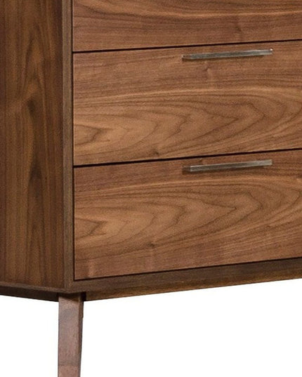 51" Brown Solid and Manufactured Wood Six Drawer Double Dresser