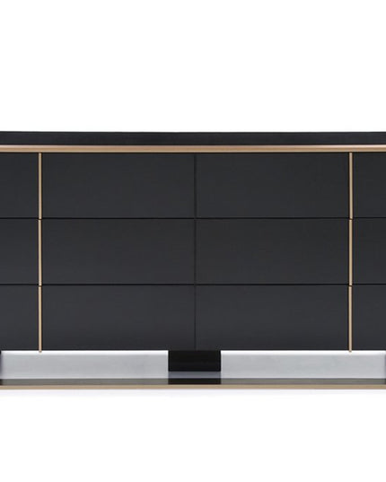 29" Black And Brushed Bronze Dresser