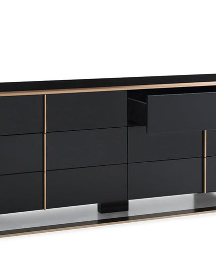 29" Black And Brushed Bronze Dresser