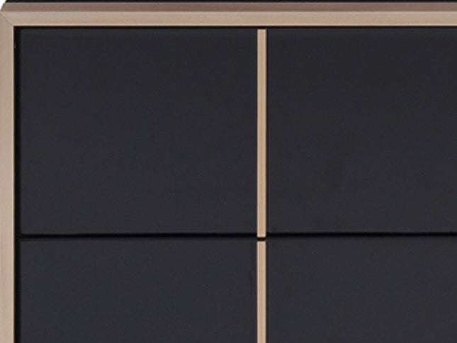 20" Black Wood Two Drawer Nightstand