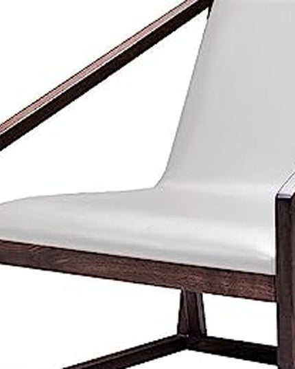 27" Gray And Brown Faux Leather Lounge Chair