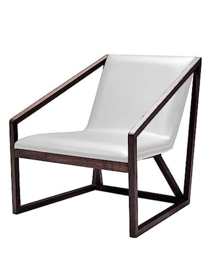 27" Gray And Brown Faux Leather Lounge Chair