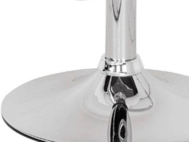 Clear and Silver Acrylic and Metal Low Back Adjustable Height Swivel Bar Chair