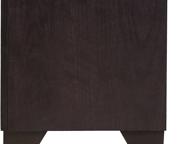 22" Espresso Two Drawers Solid Wood Nightstand