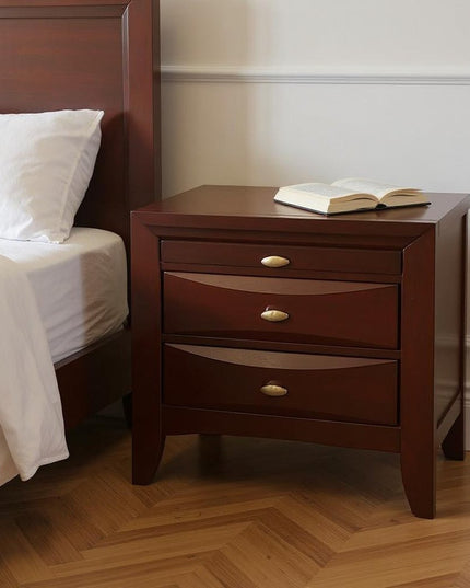 Elegant White 3 Drawer Nightstand