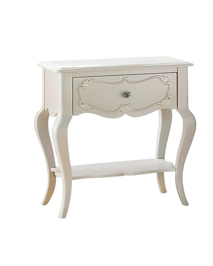 26" Solid Wood And Mirrored Glass Nightstand