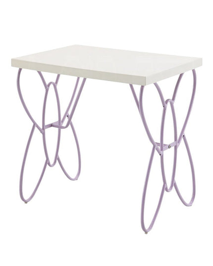 22" Lilac Steel and Wood Nightstand