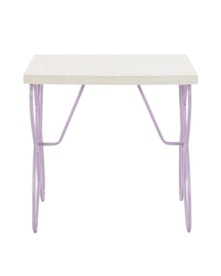 22" Lilac Steel and Wood Nightstand