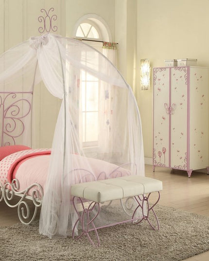 32" Purple And White Metal Dresser