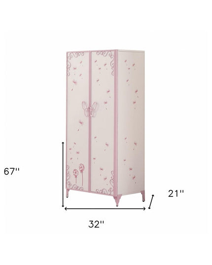 32" Purple And White Metal Dresser