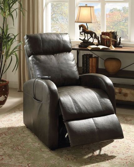 28" Red Tufted Faux Leather Power Lift Assist Recliner