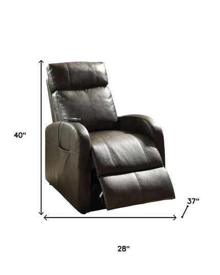 28" Red Tufted Faux Leather Power Lift Assist Recliner