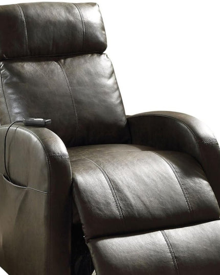 28" Red Tufted Faux Leather Power Lift Assist Recliner