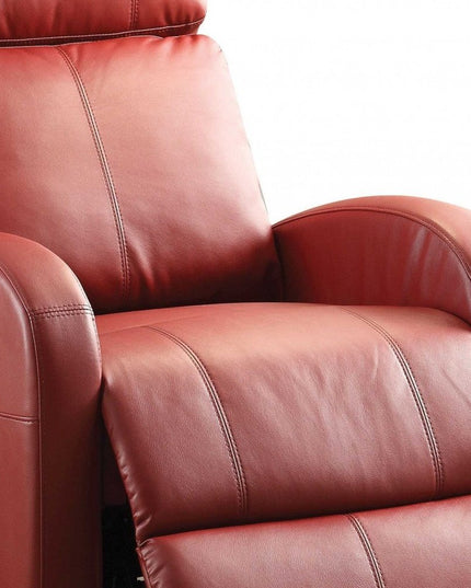 28" Red Tufted Faux Leather Power Lift Assist Recliner