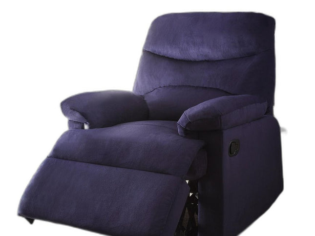 35" Blue Velvet Manual Recliner