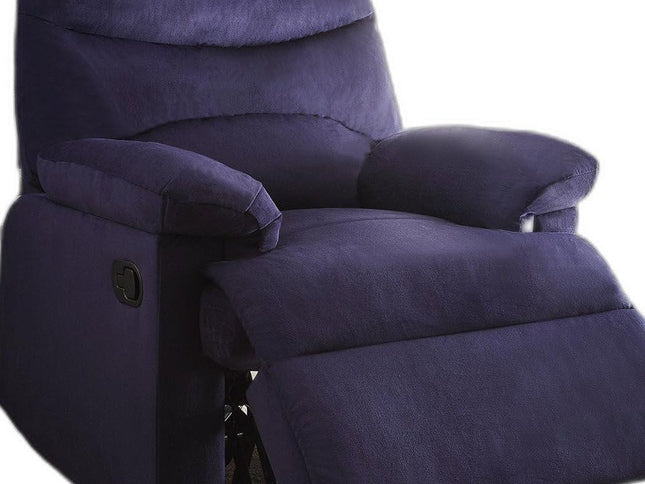 35" Blue Velvet Manual Recliner