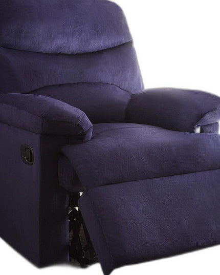 35" Blue Velvet Manual Recliner
