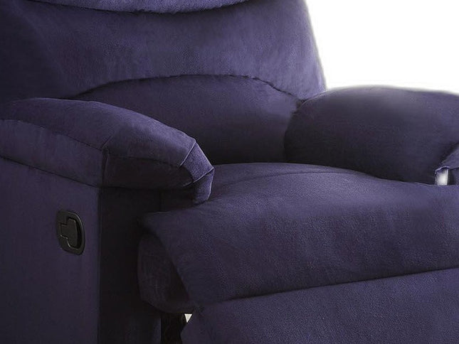 35" Blue Velvet Manual Recliner