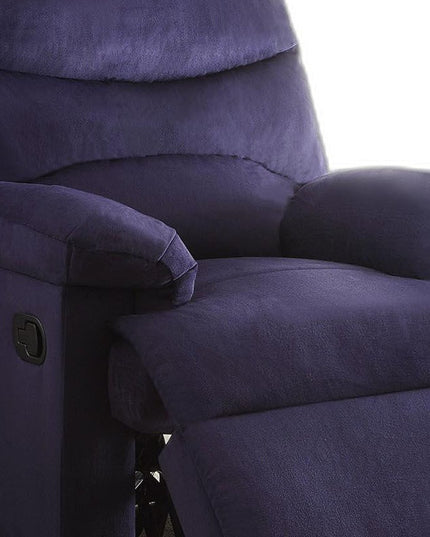 35" Blue Velvet Manual Recliner