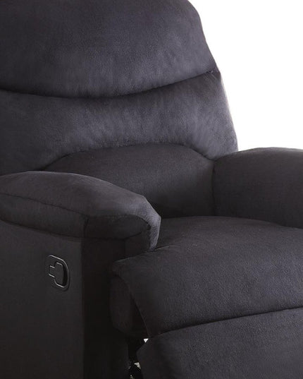 35" Black Microfiber Manual Recliner