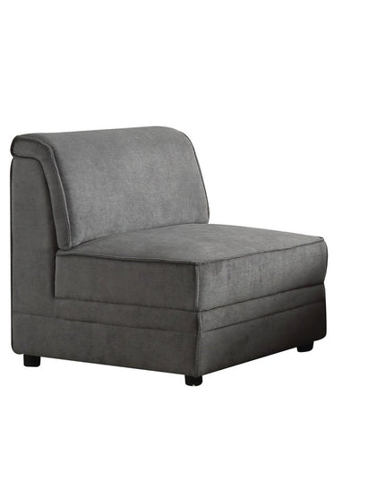 30" Gray and Black Velvet Slipper Chair