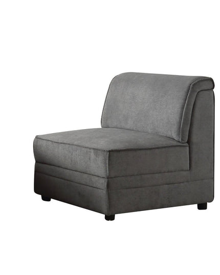 30" Gray and Black Velvet Slipper Chair