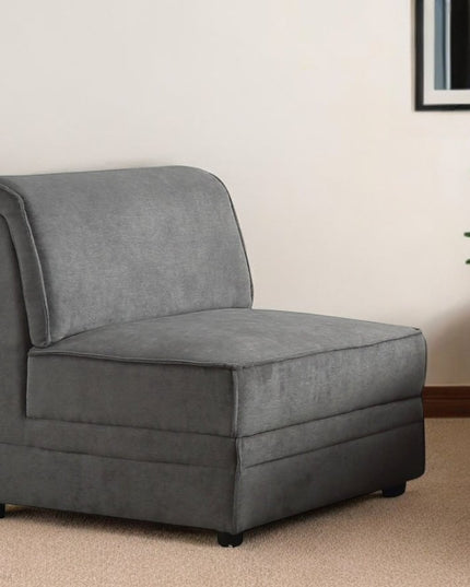 30" Gray and Black Velvet Slipper Chair