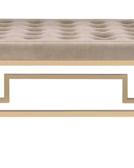 36" Champagne Polyester Tufted Cocktail Ottoman