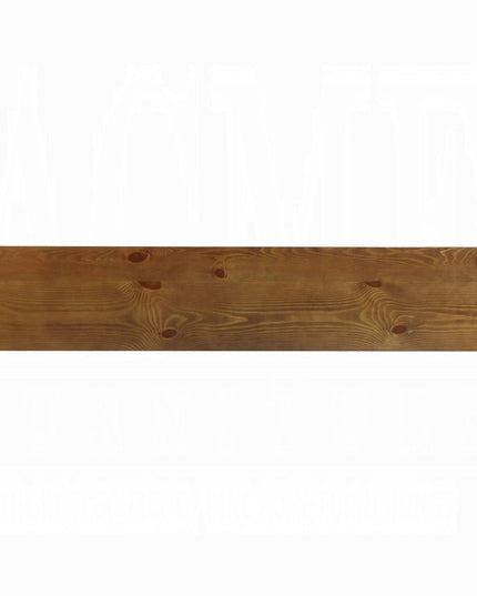 72" Oak Solid and Manufactured Wood Floor Shelf Console Table With Shelves