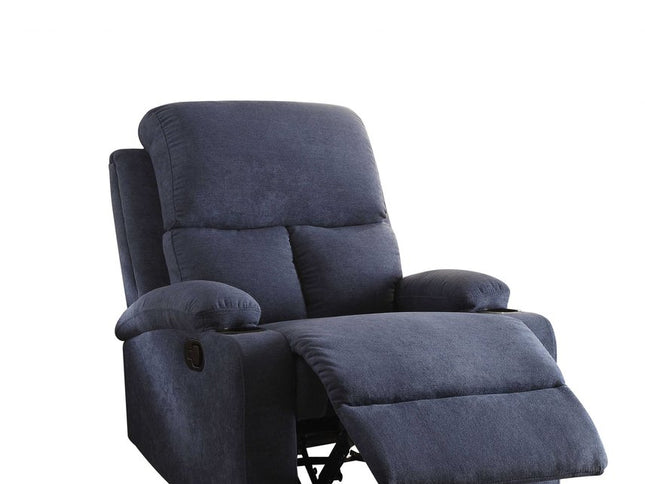 32" Blue Linen Recliner