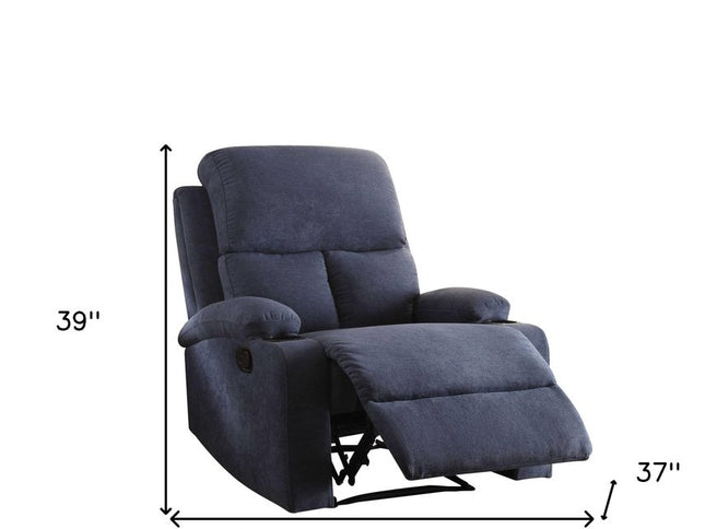 32" Blue Linen Recliner