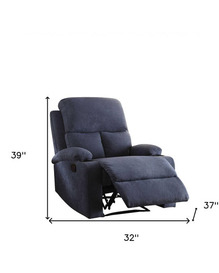32" Blue Linen Recliner