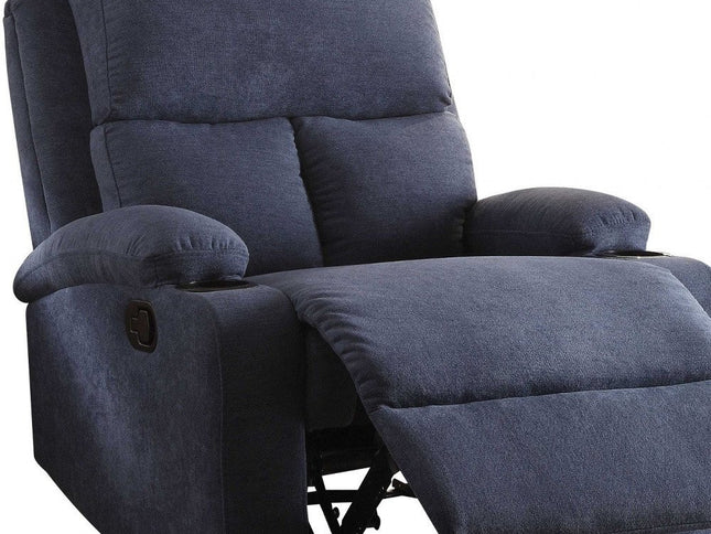 32" Blue Linen Recliner