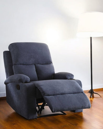 32" Blue Linen Recliner