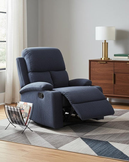 32" Blue Linen Recliner