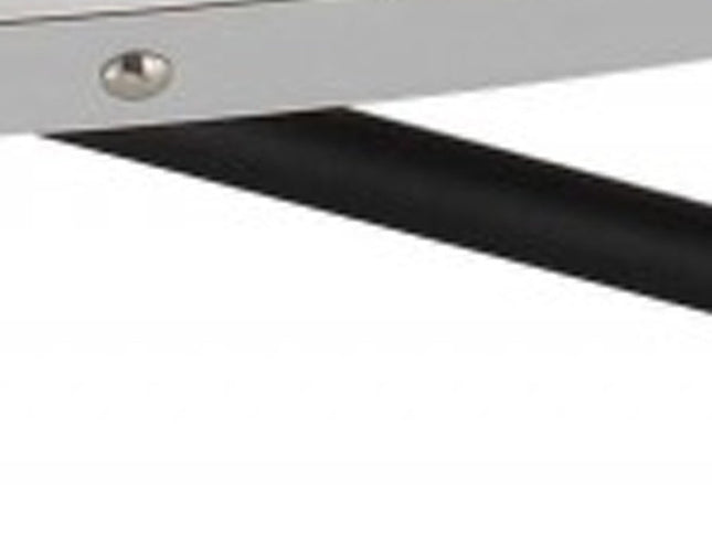 46" Natural and Black Wood And Iron Round Abstract Coffee Table