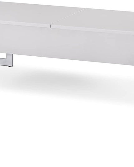 47" Black and Silver Wood And Iron Lift Top Sled Coffee Table