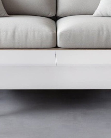 47" Black and Silver Wood And Iron Lift Top Sled Coffee Table