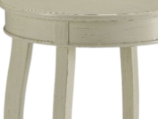 24" Red Wood Round End Table With Shelf