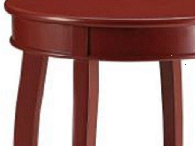 24" White Solid Wood Round End Table With Shelf