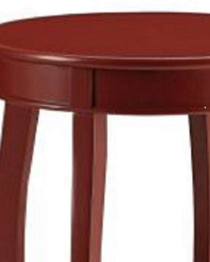 24" White Solid Wood Round End Table With Shelf