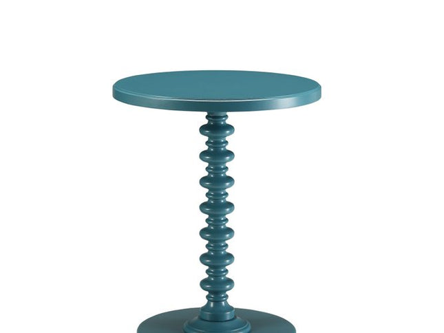 22" White Wood Round Curvy Pedestal End Table